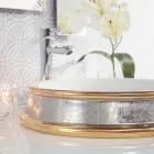 Projekt częściowo wpuszczona umywalka w glinie ogniowej ręcznie we Włoszech, Manilo Viadurini