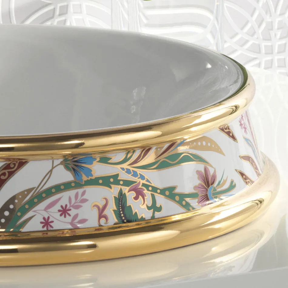 Umywalka częściowo wpuszczana w różnych wykończeniach z szamotowej gliny Made in Italy - Erasmo Viadurini