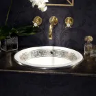 Umywalka częściowo wpuszczana w Fire Clay z opaską w różnych wykończeniach - Botticino Viadurini