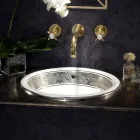 Umywalka częściowo wpuszczana w Fire Clay z opaską w różnych wykończeniach - Botticino Viadurini