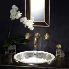 Umywalka częściowo wpuszczana w Fire Clay z opaską w różnych wykończeniach - Botticino Viadurini