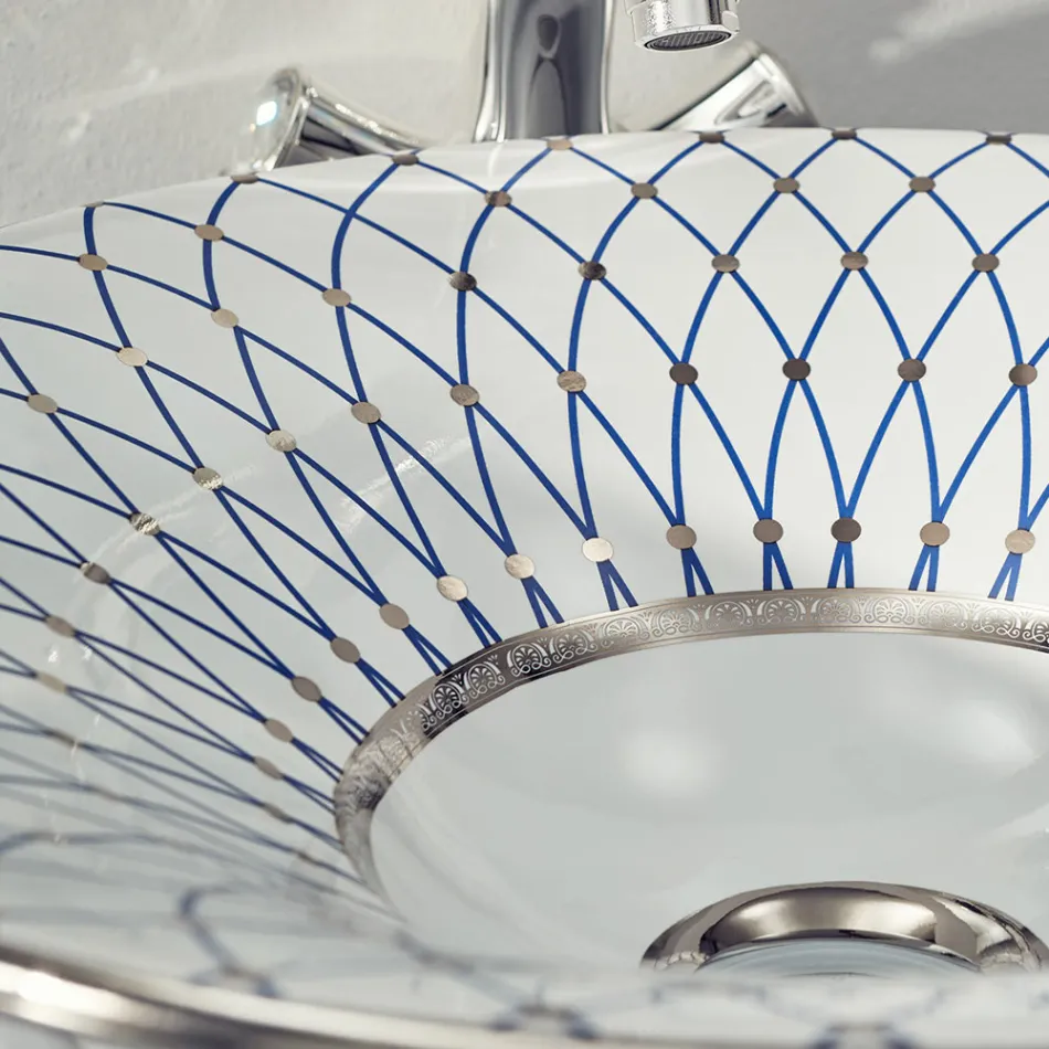 Umywalka częściowo wpuszczana z szamotowej glinki w różnych wykończeniach Made in Italy - Capatosta Viadurini