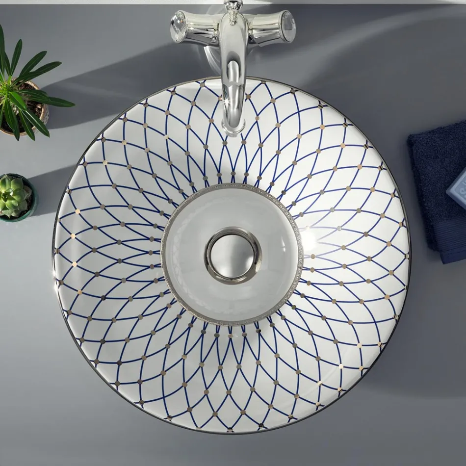 Umywalka częściowo wpuszczana z szamotowej glinki w różnych wykończeniach Made in Italy - Capatosta Viadurini