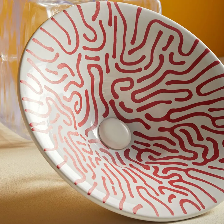 Umywalka częściowo wpuszczana z najwyższej jakości francuskiej porcelany - Pausa Viadurini