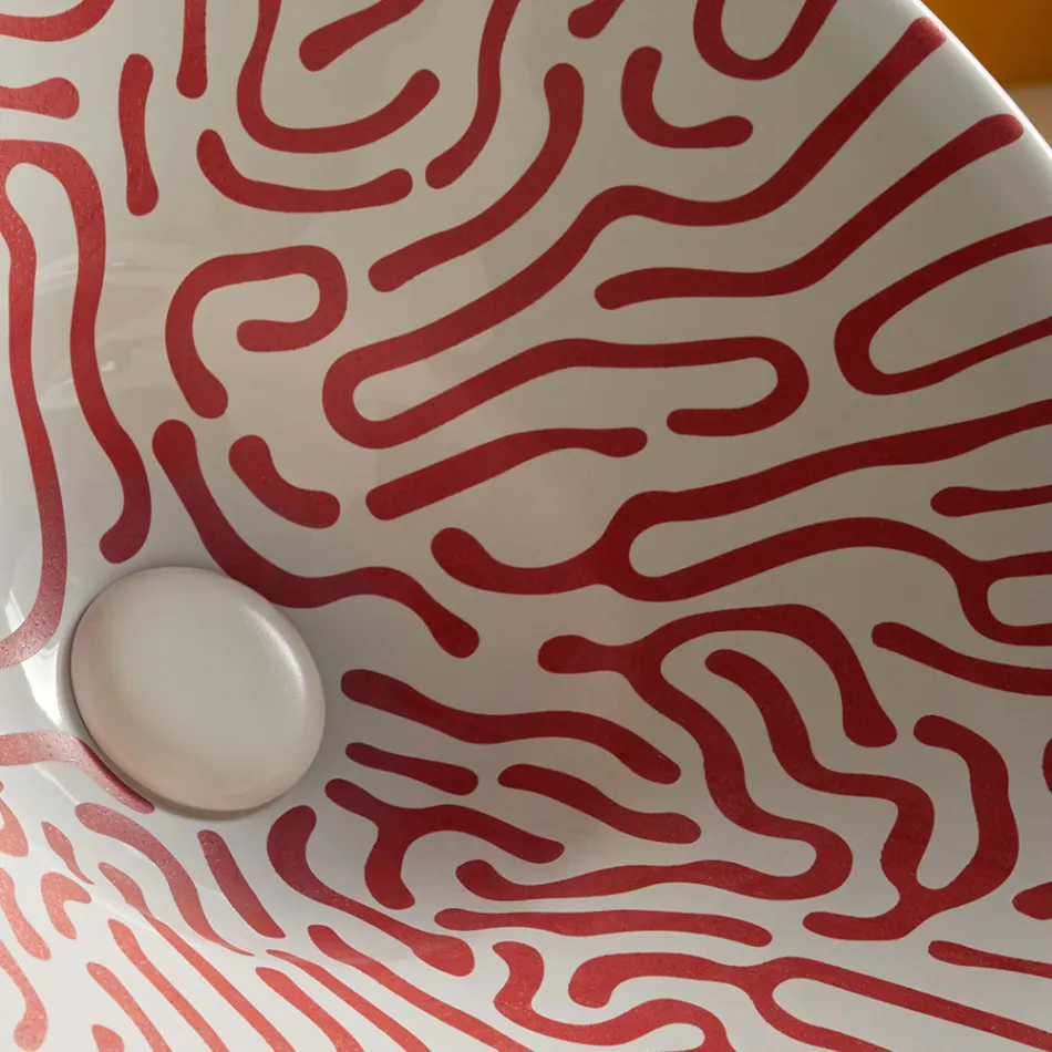 Umywalka częściowo wpuszczana z najwyższej jakości francuskiej porcelany - Pausa Viadurini