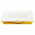 Nowoczesna umywalka częściowo zagłębiona w glinie ogniowej i złotej wykonana we Włoszech, Guido Viadurini