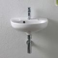 Klasyczny design, biała ceramiczna umywalka ścienna z jednym otworem – krzemionka