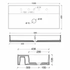 Nowoczesny design umywalka podwieszana ceramiczna Sun 100x45 cm wykonana we Włoszech Viadurini