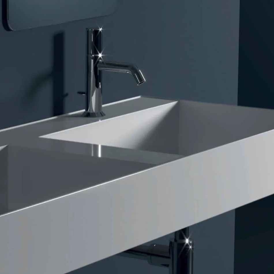 Nowoczesny design ścienna umywalka ceramiczna Sun 120x45 cm wykonana we Włoszech Viadurini