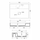Nowoczesny design podwieszany ceramiczny umywalka Sun 60x45 cm, wyprodukowany we Włoszech Viadurini