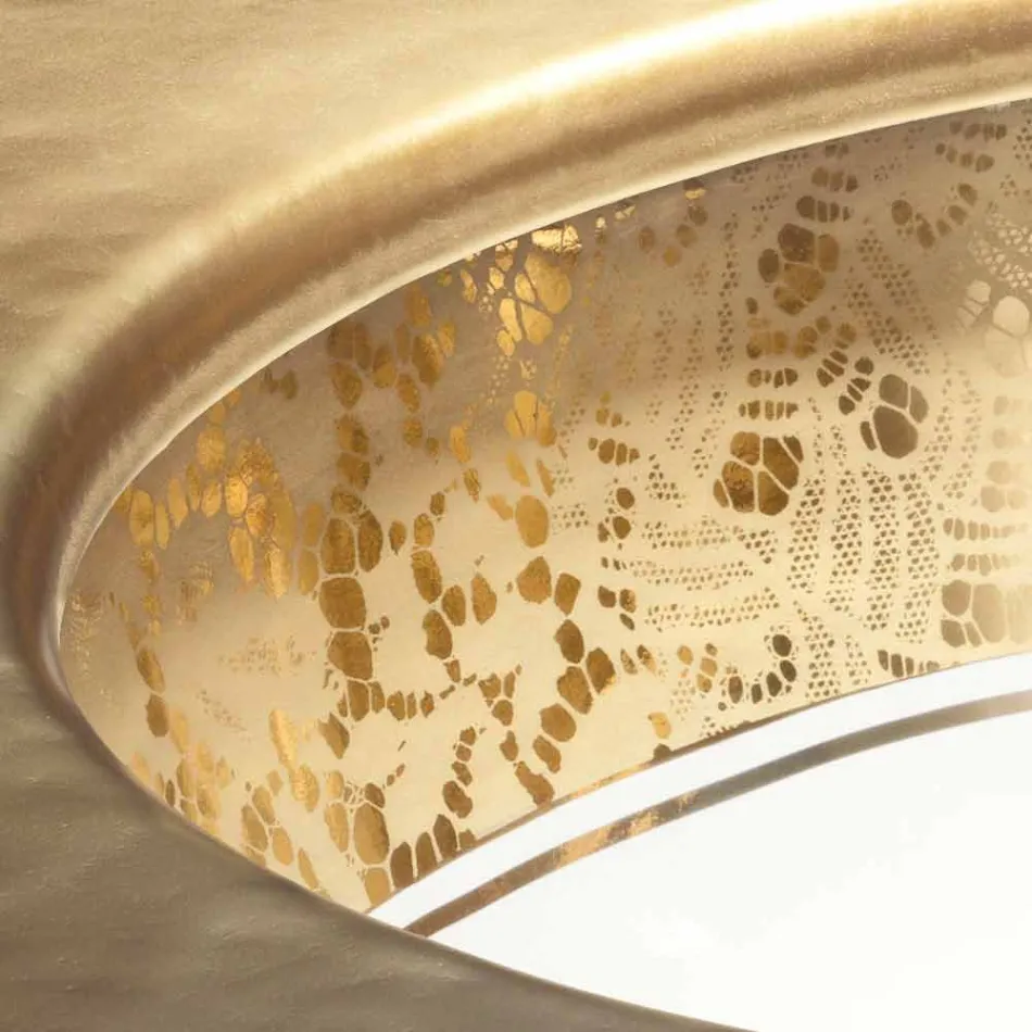 Undermount zlew w glinie ognia i złota ręcznie we Włoszech, Morza Egejskiego Viadurini