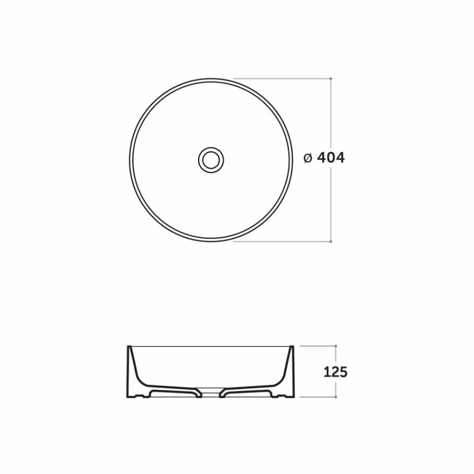 40 cm okrągła umywalka w kolorze białym lub ceramicznym Leivi Viadurini