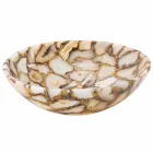 Blat okrągły kamień agat wsparcie Mila, jednoczęściowa Viadurini