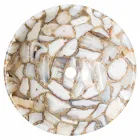 Blat okrągły kamień agat wsparcie Mila, jednoczęściowa Viadurini