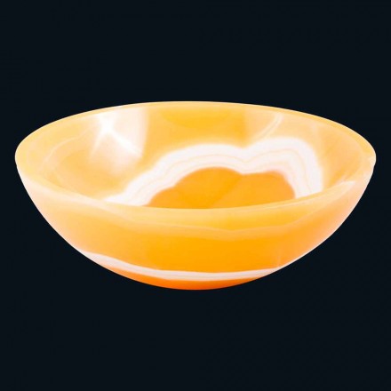 Okrągła umywalka w pomarańczowy onyks Aris Viadurini