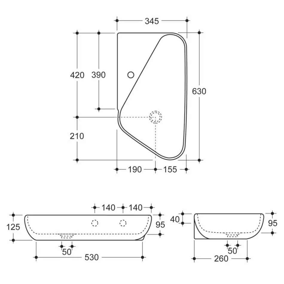 Umywalka nablatowa / wzornictwo ceramiki made in Italy Sheyla Viadurini