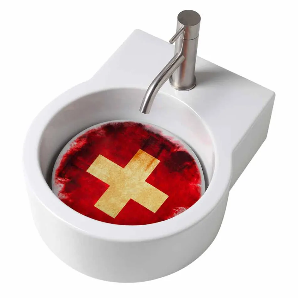 Umywalka / zawieszenie wykonane z blatu we Włoszech Tor Viadurini