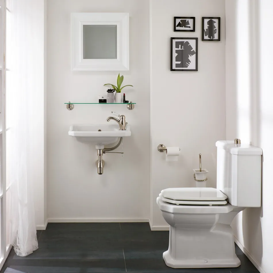 Umywalka wisząca w klasycznej ceramice, wyprodukowana we Włoszech - Nausica Viadurini