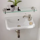 Umywalka wisząca w klasycznej ceramice, wyprodukowana we Włoszech - Nausica Viadurini