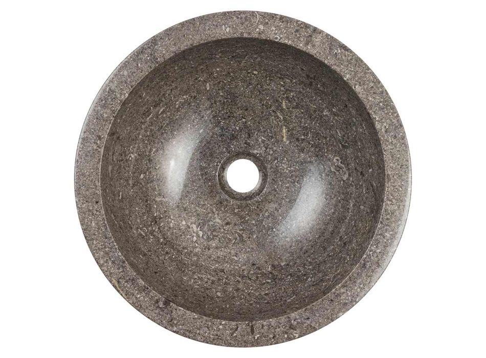 Okrągła umywalka nablatowa z ręcznie robionego marmuru, Bucine Viadurini