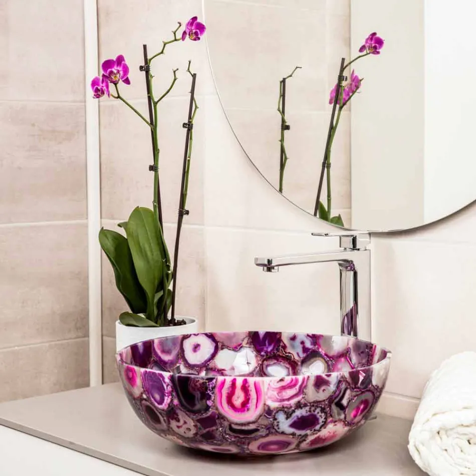 Okrągły kamienny zlew na blat - Buffalo Viadurini