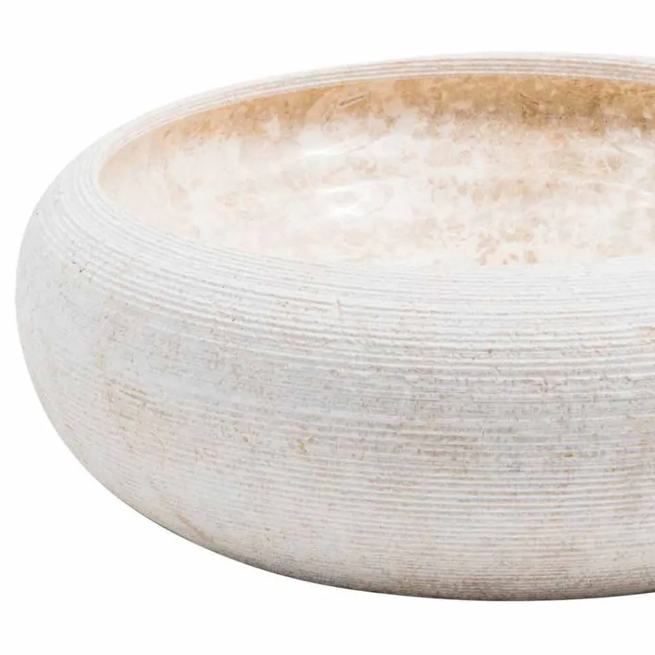 Okrągła stojąca umywalka wykonana z białego marmuru, Bucciano Viadurini