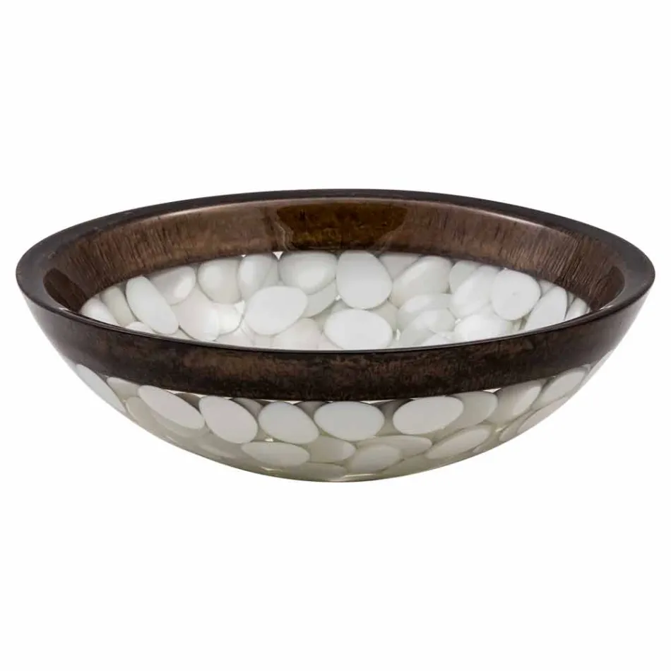 Okrągła umywalka do rąk wykonana z żywicy, Buguggiate Viadurini