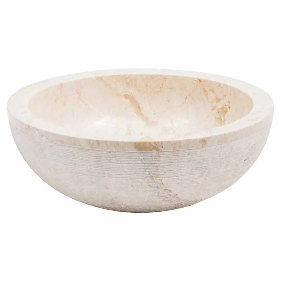 Umywalka stojąca z okrągłym designem z białego marmuru, Budoni Viadurini