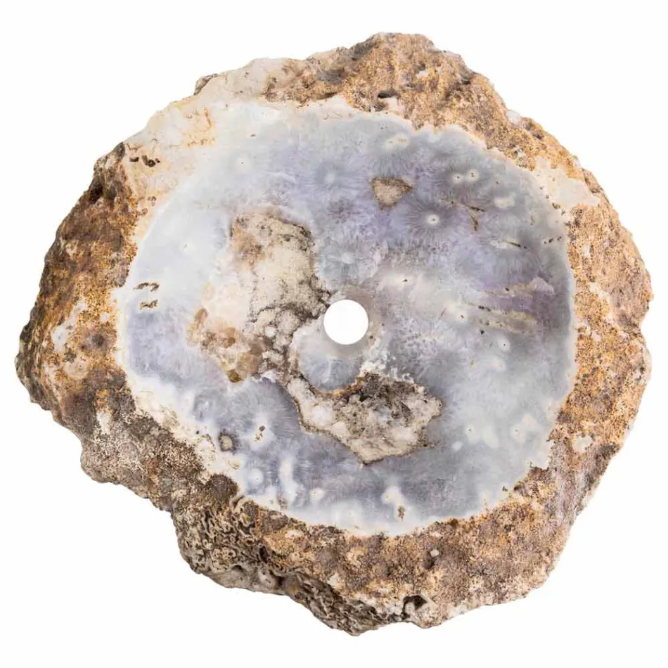 Umywalka ręcznie robiona nablatowa w kamieniu agatowym, Posina Viadurini