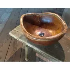 Nowoczesna umywalka stojąca w naturalnym drewnie tekowym Vigevano Viadurini