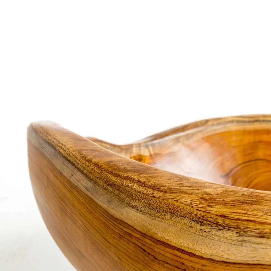 Nowoczesna umywalka stojąca w naturalnym drewnie tekowym Vigevano Viadurini