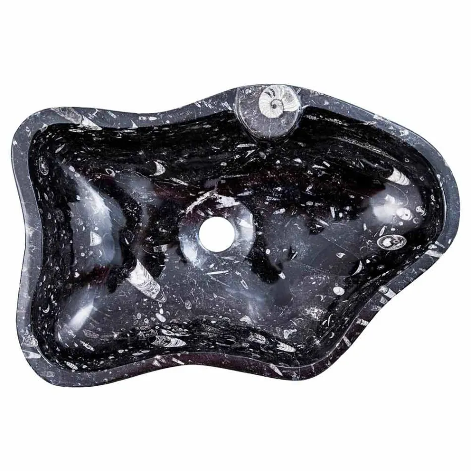 Nowoczesny marmurowy zlew nablatowy ze skamielinami - Burgeo Viadurini