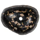 Umywalka nablatowa wykonana ręcznie z kamienia rzecznego, Palizzi Viadurini