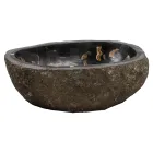 Umywalka nablatowa wykonana ręcznie z kamienia rzecznego, Palizzi Viadurini