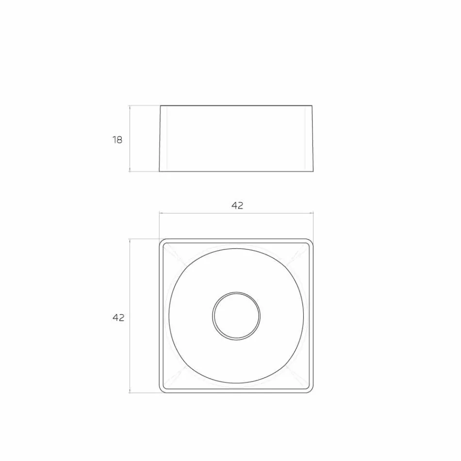 Kwadratowy nowoczesny zlewozmywak wykonany we Włoszech, Forino Viadurini