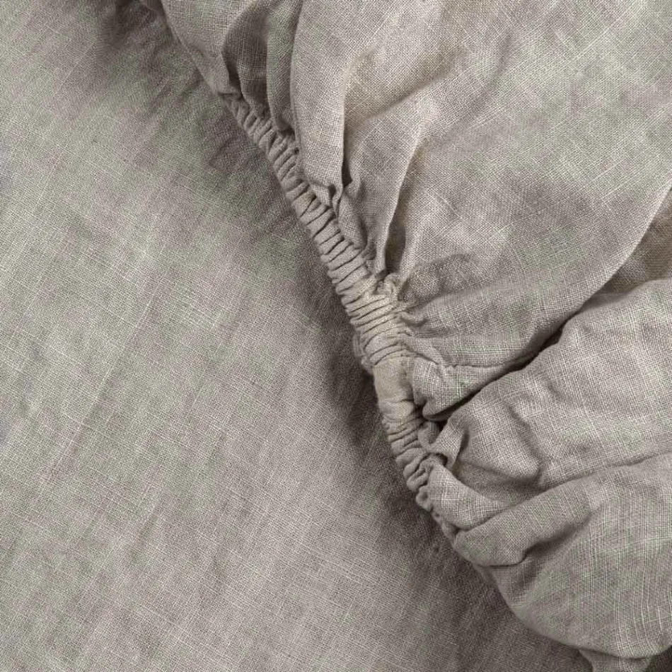 Podwójne prześcieradło z czarnym lnem, masłem lub starą kredą – Fiumano Viadurini