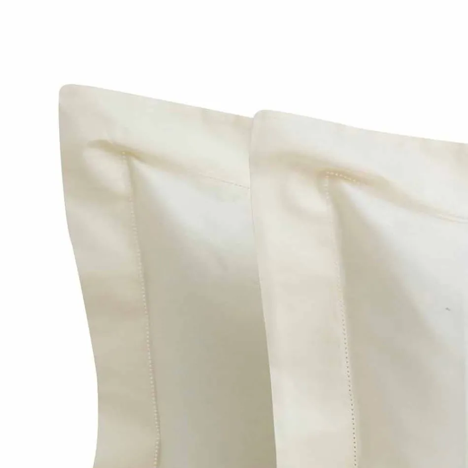 Prześcieradła w jednolitym kolorze w satynie bawełnianej do łóżka podwójnego - hibiskus Viadurini