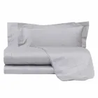 Prześcieradła w jednolitym kolorze w satynie bawełnianej do łóżka podwójnego - hibiskus Viadurini