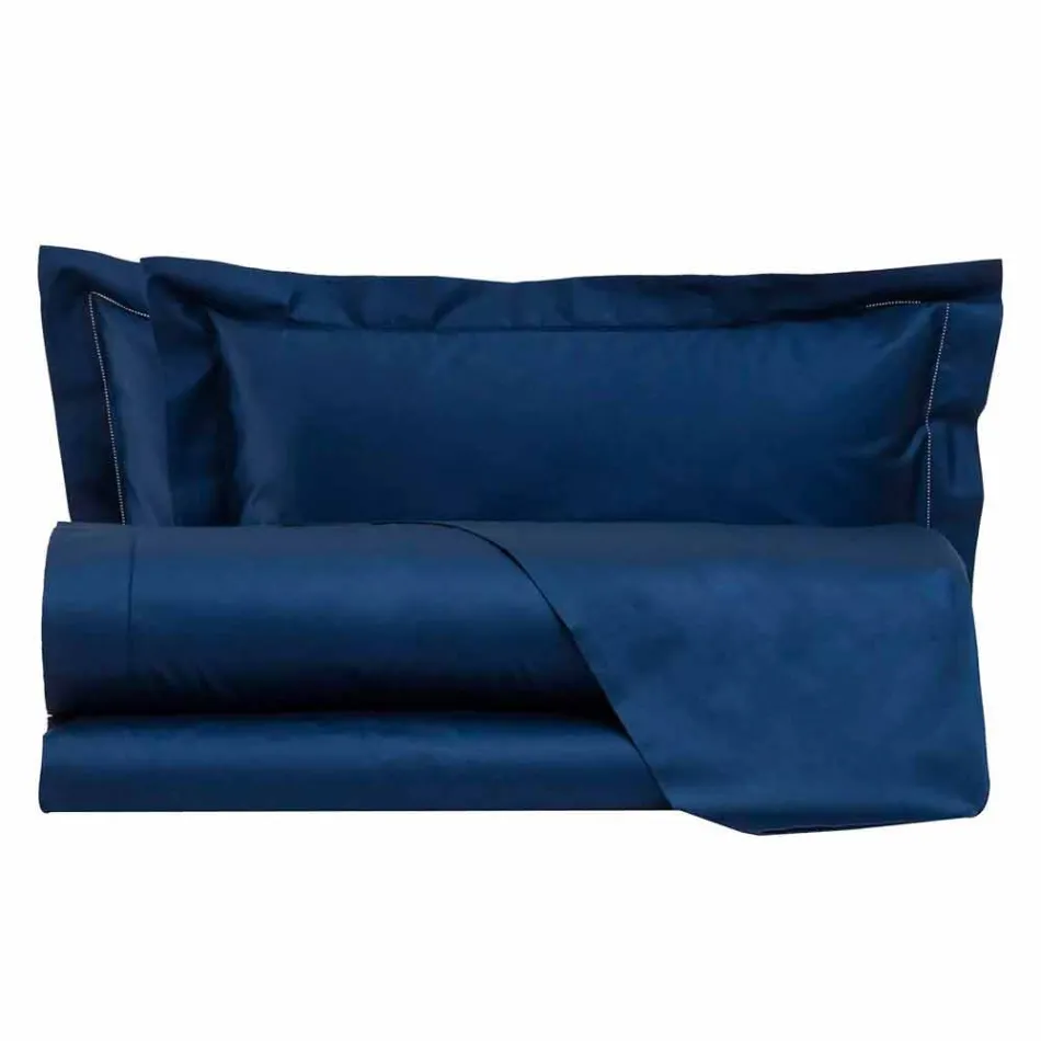 Prześcieradła w jednolitym kolorze w satynie bawełnianej do łóżka podwójnego - hibiskus Viadurini