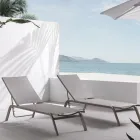 Leżaki ogrodowe z malowanego aluminium i tkaniny, 2 sztuki - króliczek Viadurini