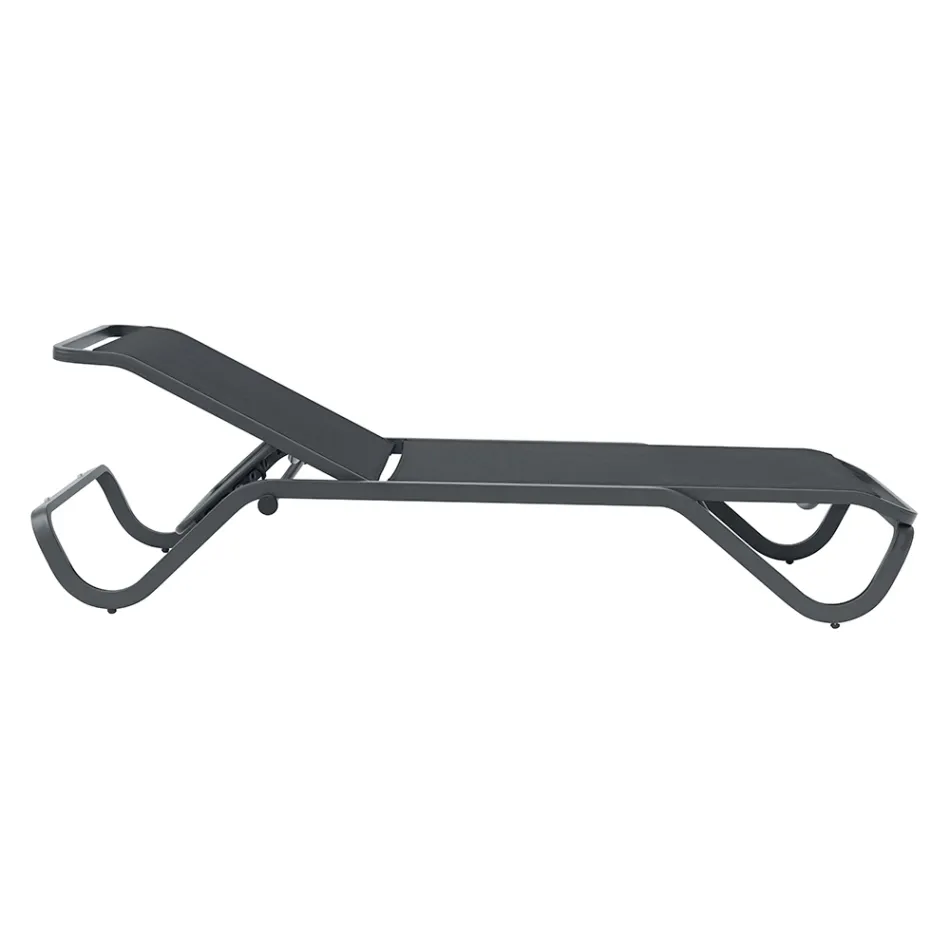 Leżak ogrodowy Solaya 194x65 cm z aluminium i tkaniny tekstylnej Viadurini