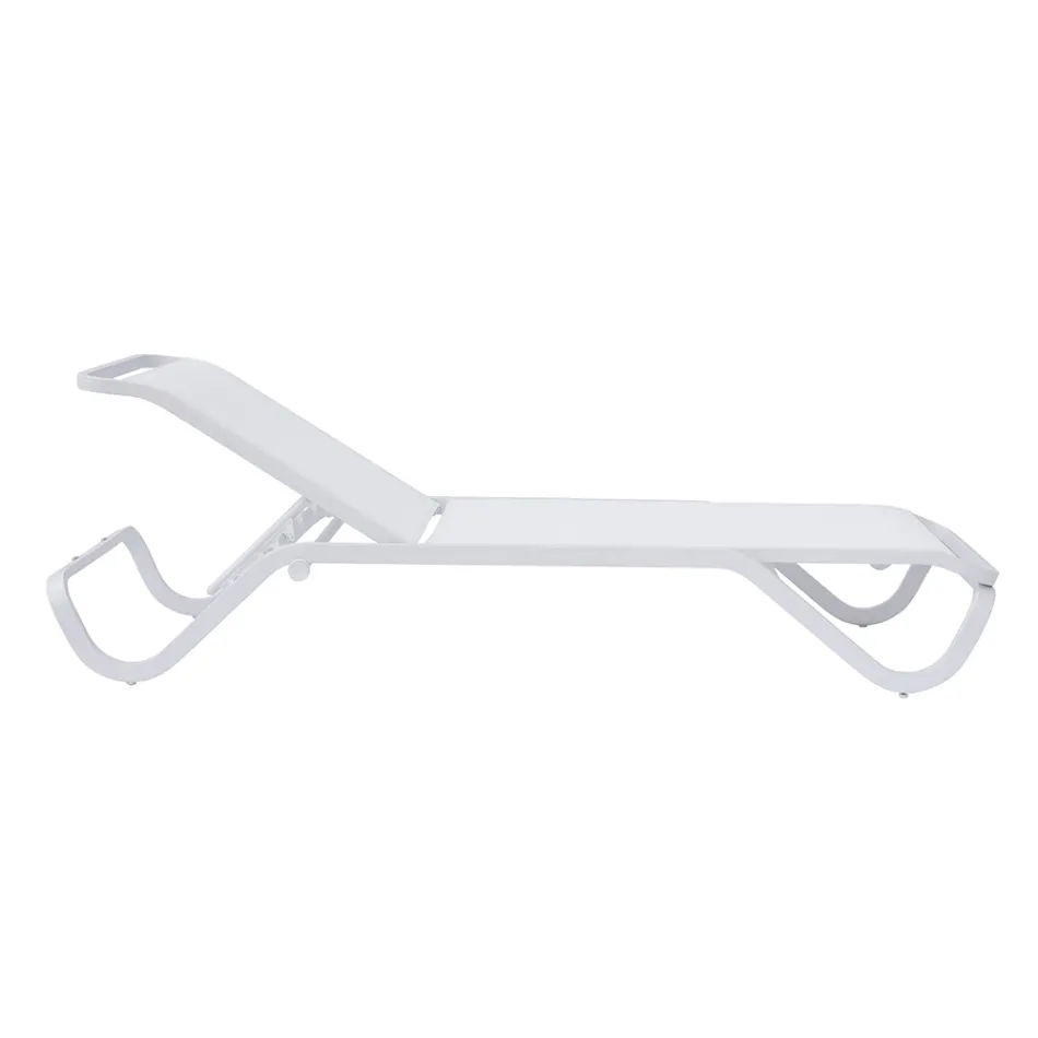 Leżak ogrodowy Solaya 194x65 cm z aluminium i tkaniny tekstylnej Viadurini