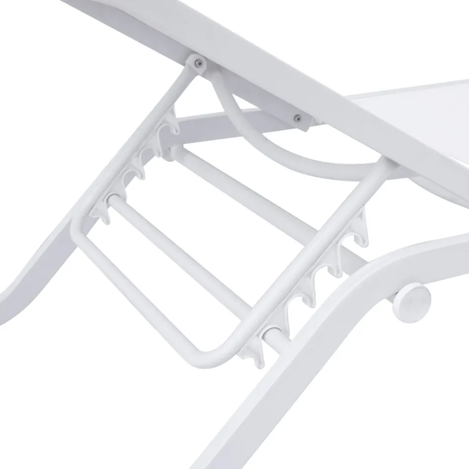 Leżak ogrodowy Solaya 194x65 cm z aluminium i tkaniny tekstylnej Viadurini