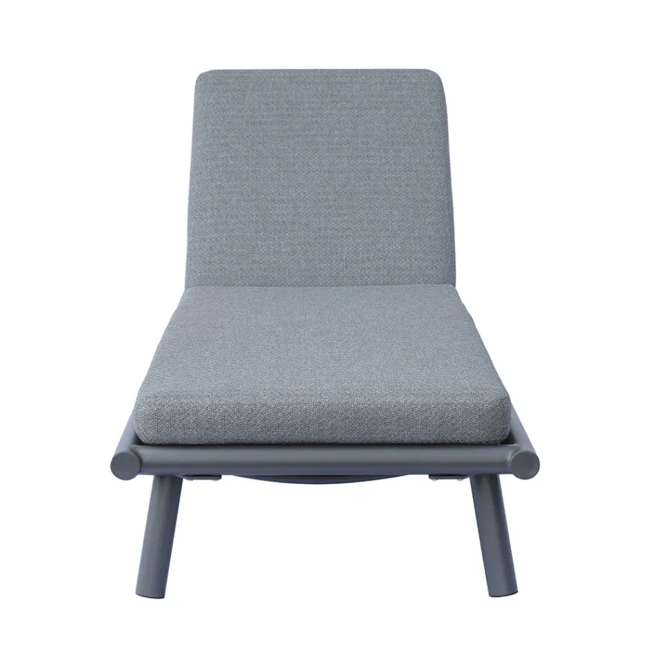 Leżak ogrodowy aluminiowy z poduszką, 196x75 cm - Sundra Viadurini