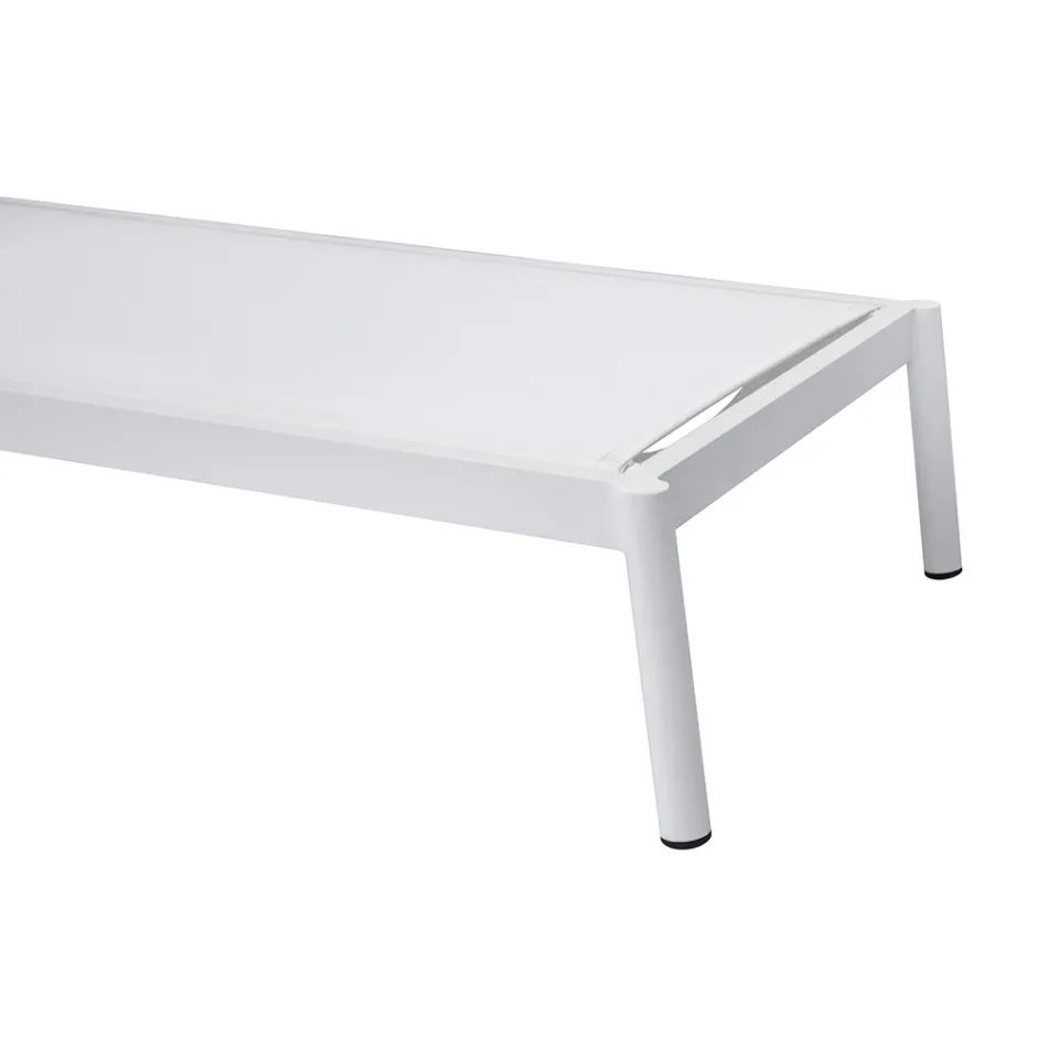 Leżak ogrodowy aluminiowy 205x76 cm z poduszką - Tessara Viadurini