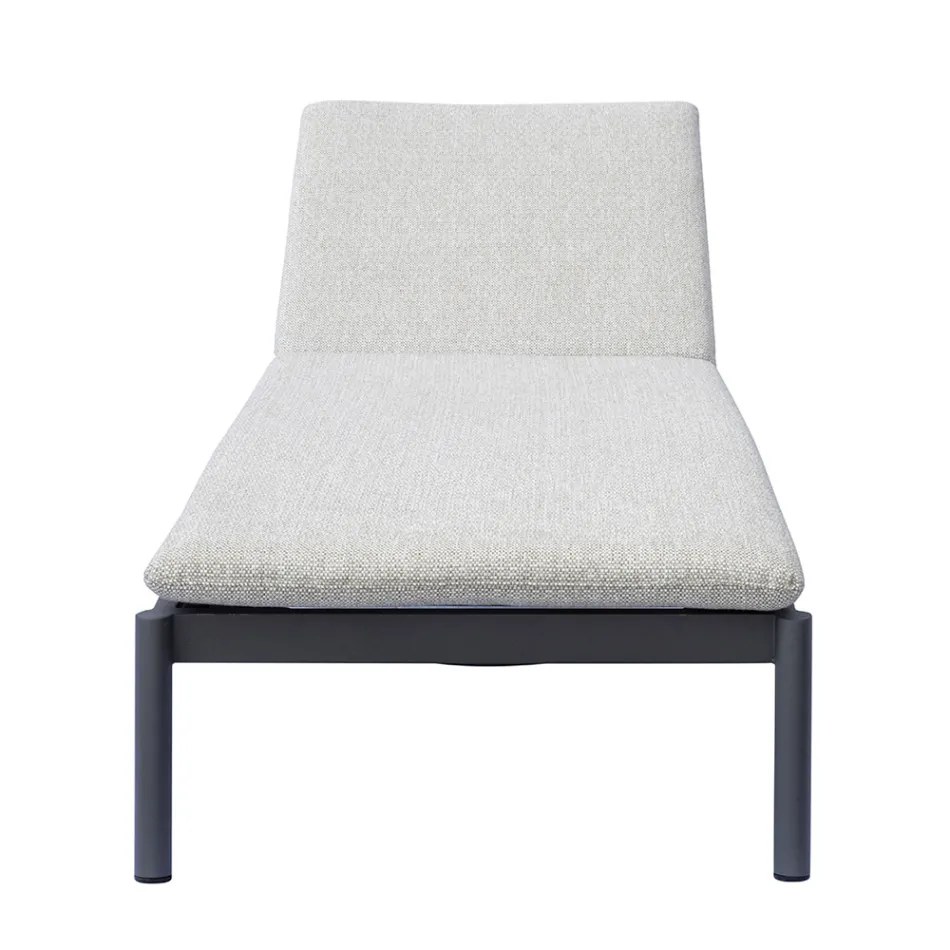 Leżak ogrodowy aluminiowy 205x76 cm z poduszką - Tessara Viadurini