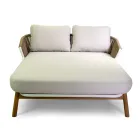 Leżak ogrodowy z ramą z drewna tekowego, linami i poduszkami - namiot Viadurini