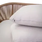 Leżak ogrodowy z ramą z drewna tekowego, linami i poduszkami - namiot Viadurini