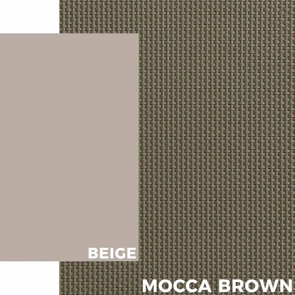 Zewnętrzny leżak z aluminium z kółkami i podłokietnikami Nowoczesny design - Carmine Viadurini