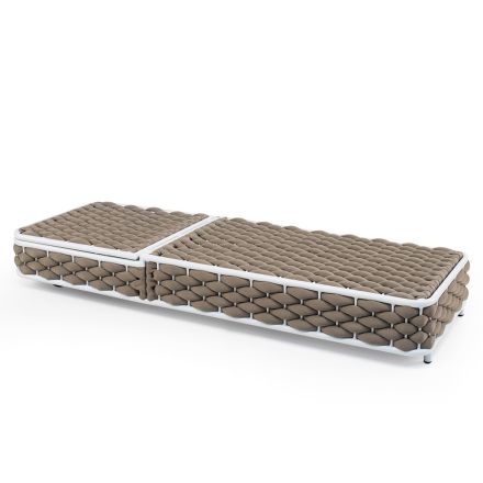 Leżak ogrodowy z aluminium i tkaniny na kółkach - Reda Viadurini